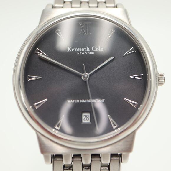 Kenneth Cole Mens 35mm Classic Date Dress Watch Stainless Steel w New Battery - Picture 7 of 16